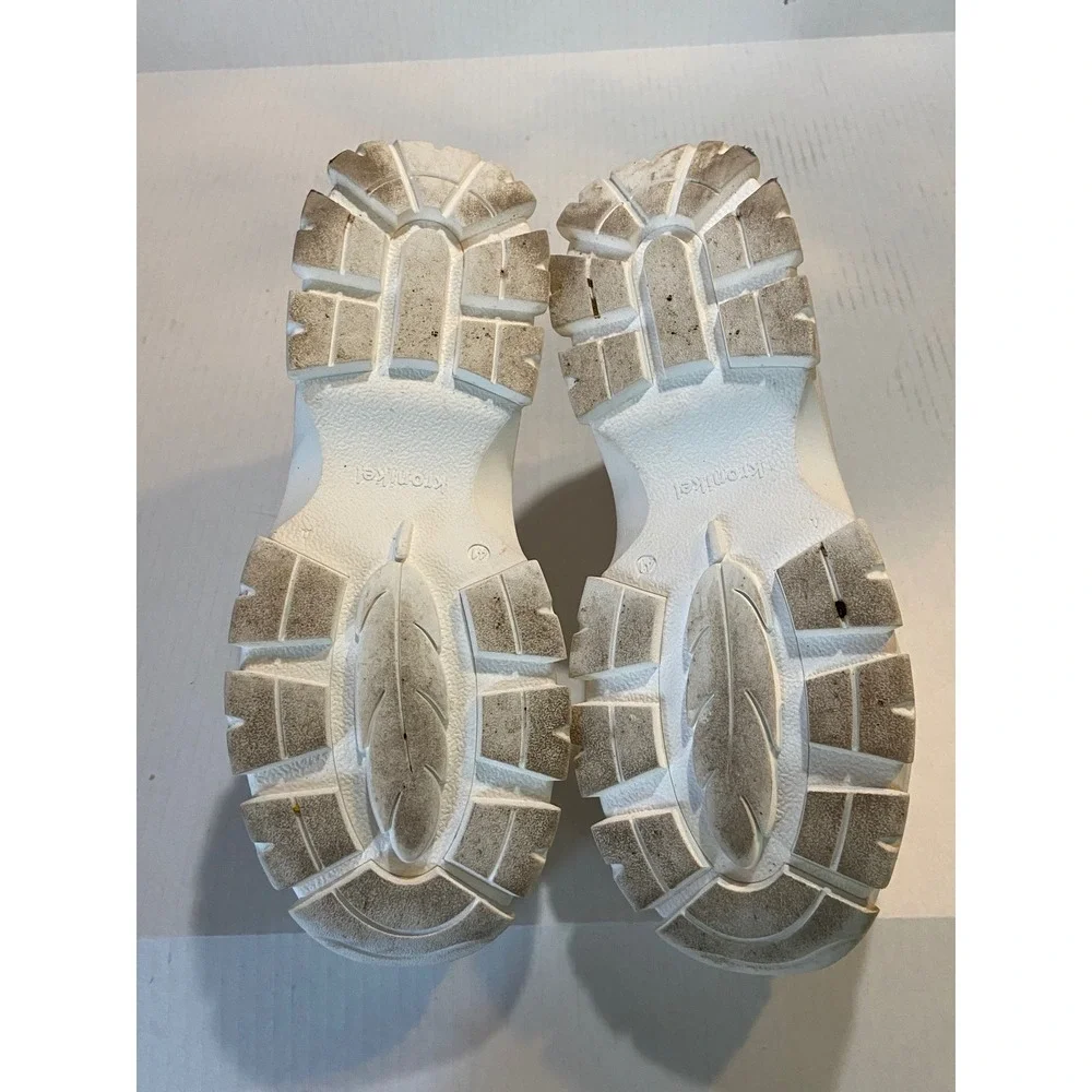 Kronikel Disney Mickey Minnie Mouse White Platform Chunky Lug Sole Sneakers 41